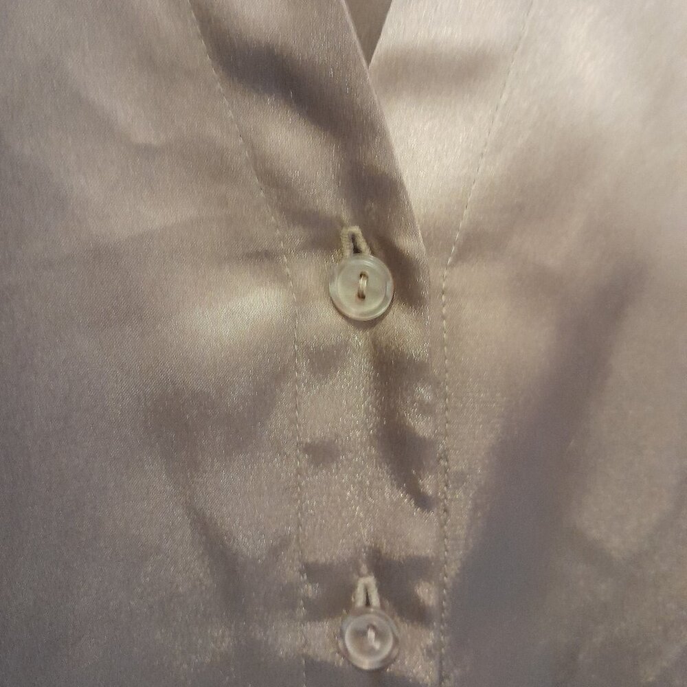 Vintage Y2k 2006 Lane Bryant Plus Size 18/20 Women's Metallic Tan Blouse - Picture 4 of 6